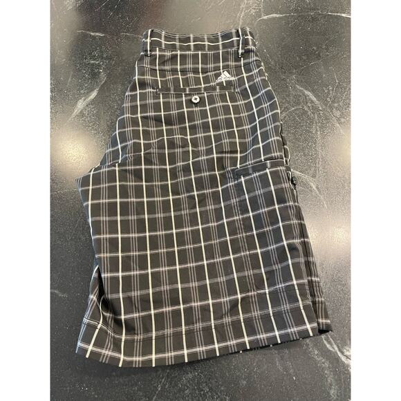 ADIDAS Golf Men's NWOT black and white plaid shorts 34 - Picture 6 of 8